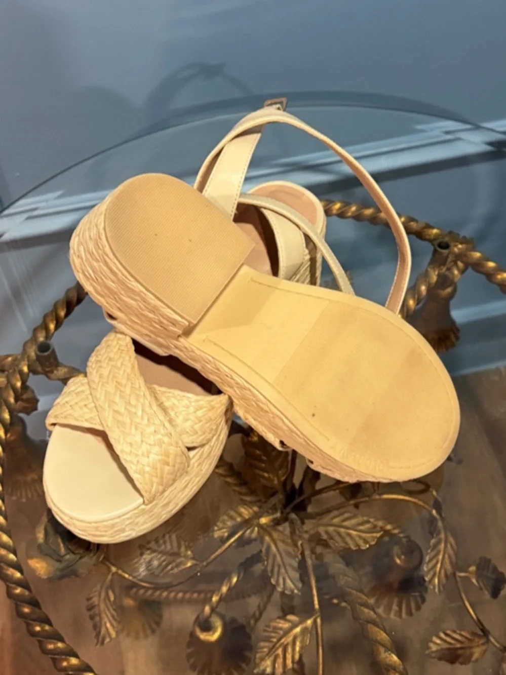 Old Navy Raffia Platform Sandals sz 7